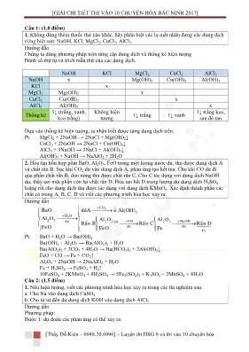 Đề thi vào Lớp 10 THPT chuyên Hóa học tỉnh Bắc Ninh năm 2017 (Có lời giải chi tiết)